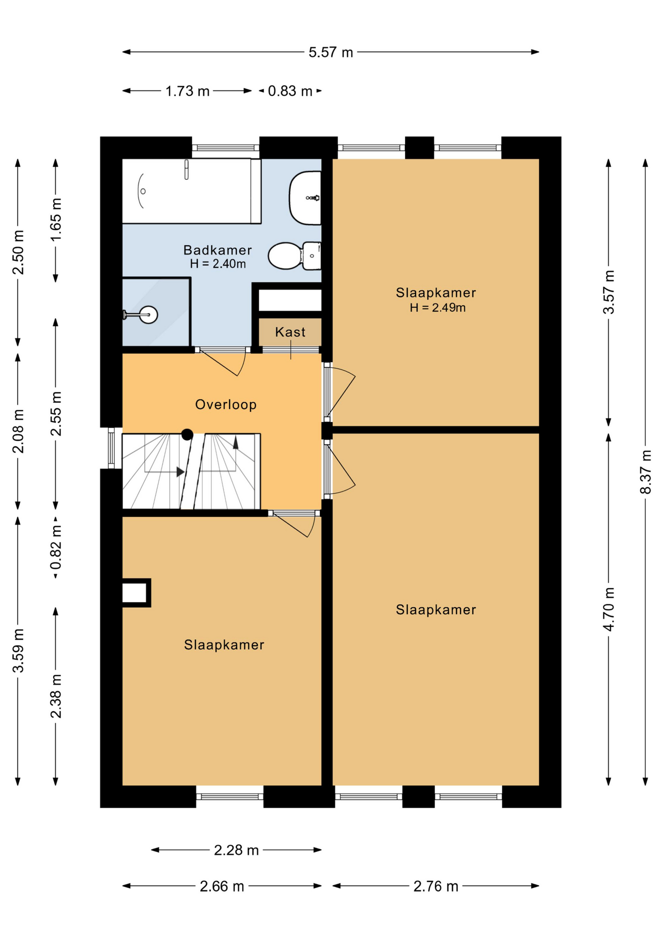 Botter 38 32 - 8243 KD - lelystad-plattegrond-2
